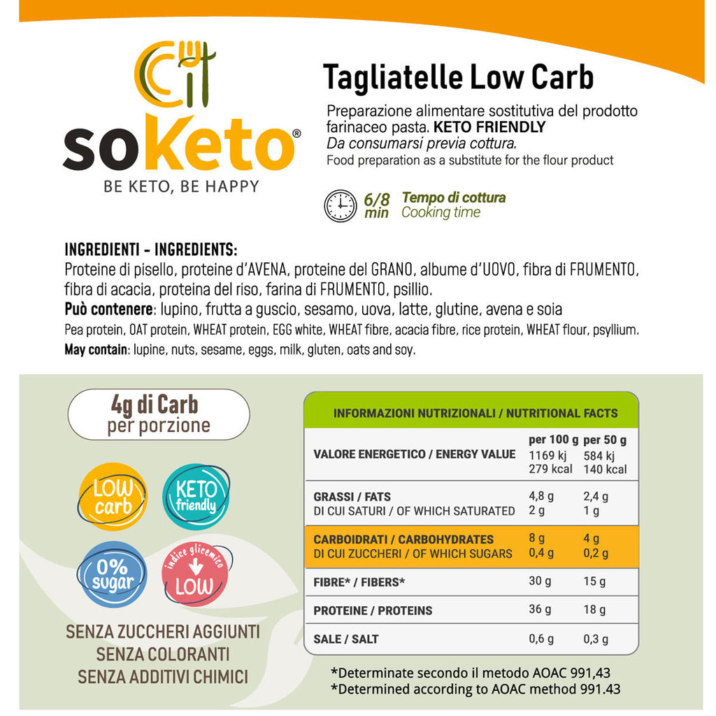 Tagliatelle Cheto Low carb solo 4 g di carboidrati a porzione-3