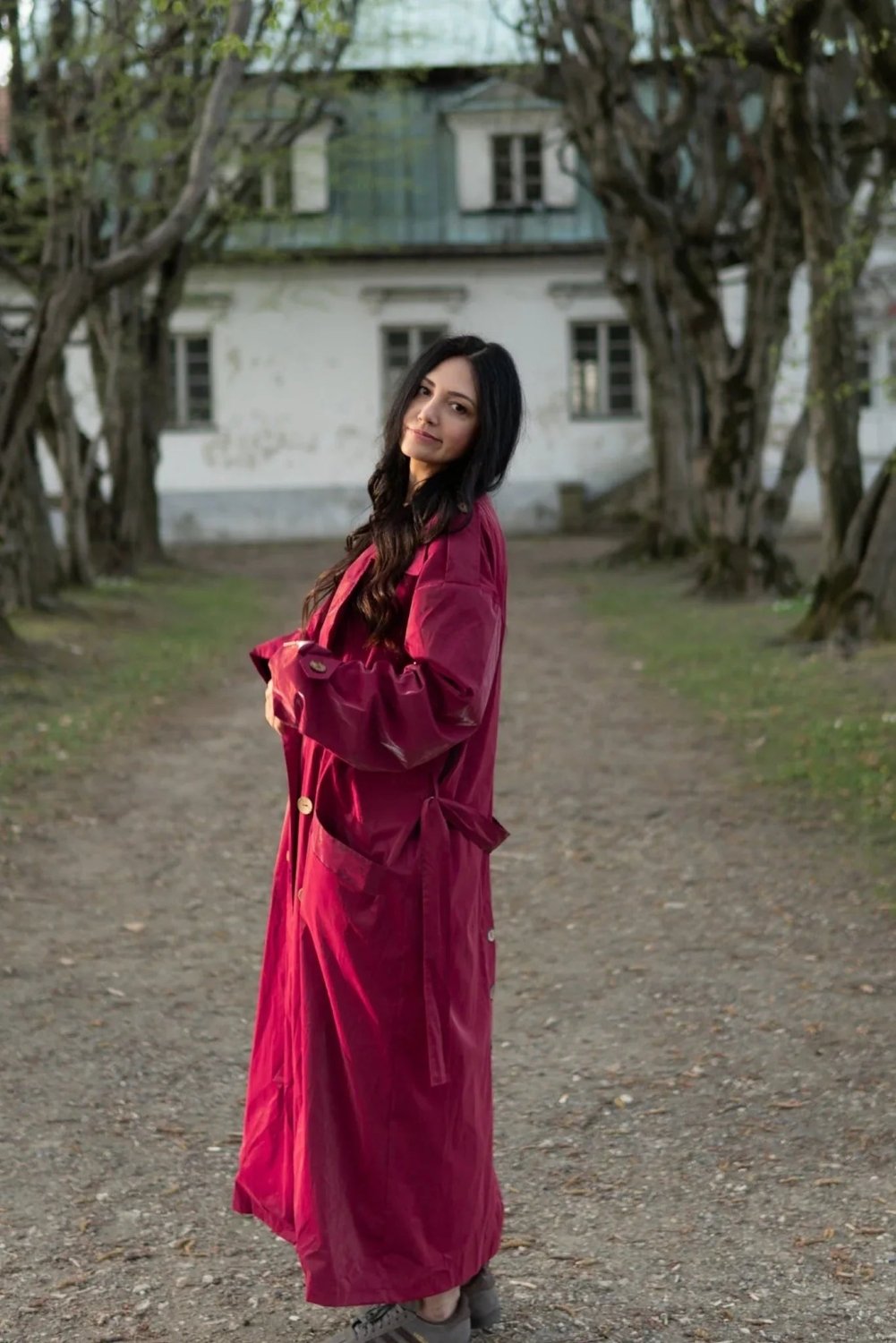 Trench Coat - Burgundy Red - Mio NEGOZIO 🌹💐ZUBEKZUBEK