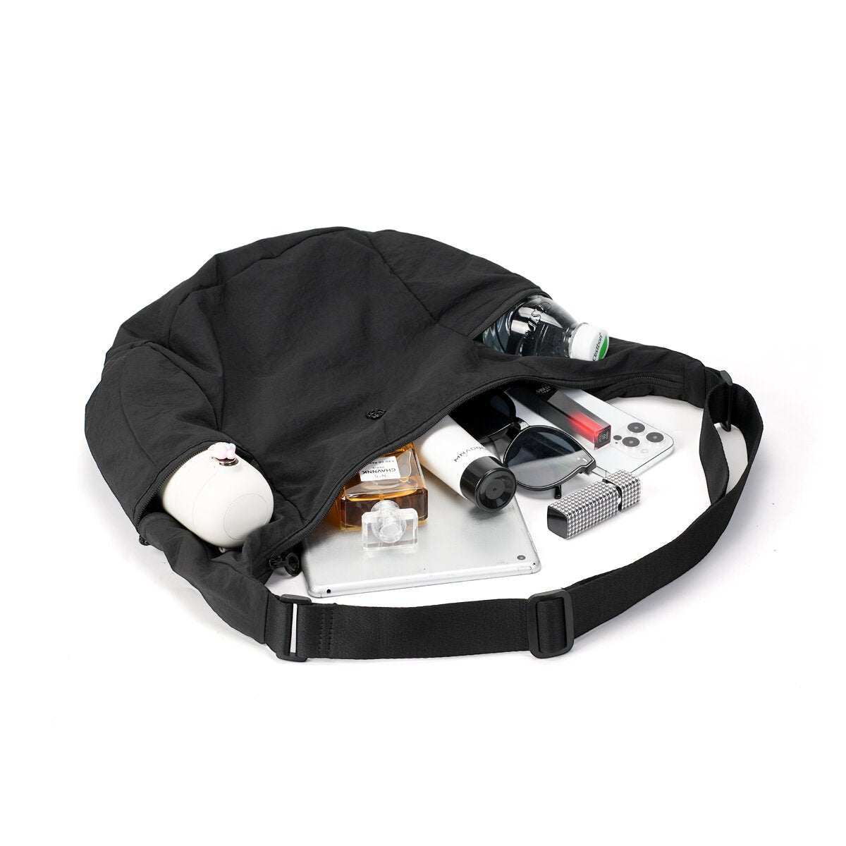 Water-Resistant Nylon Crescent Crossbody Bag – Large Capacity Adjustable Hobo Shoulder Bag-3