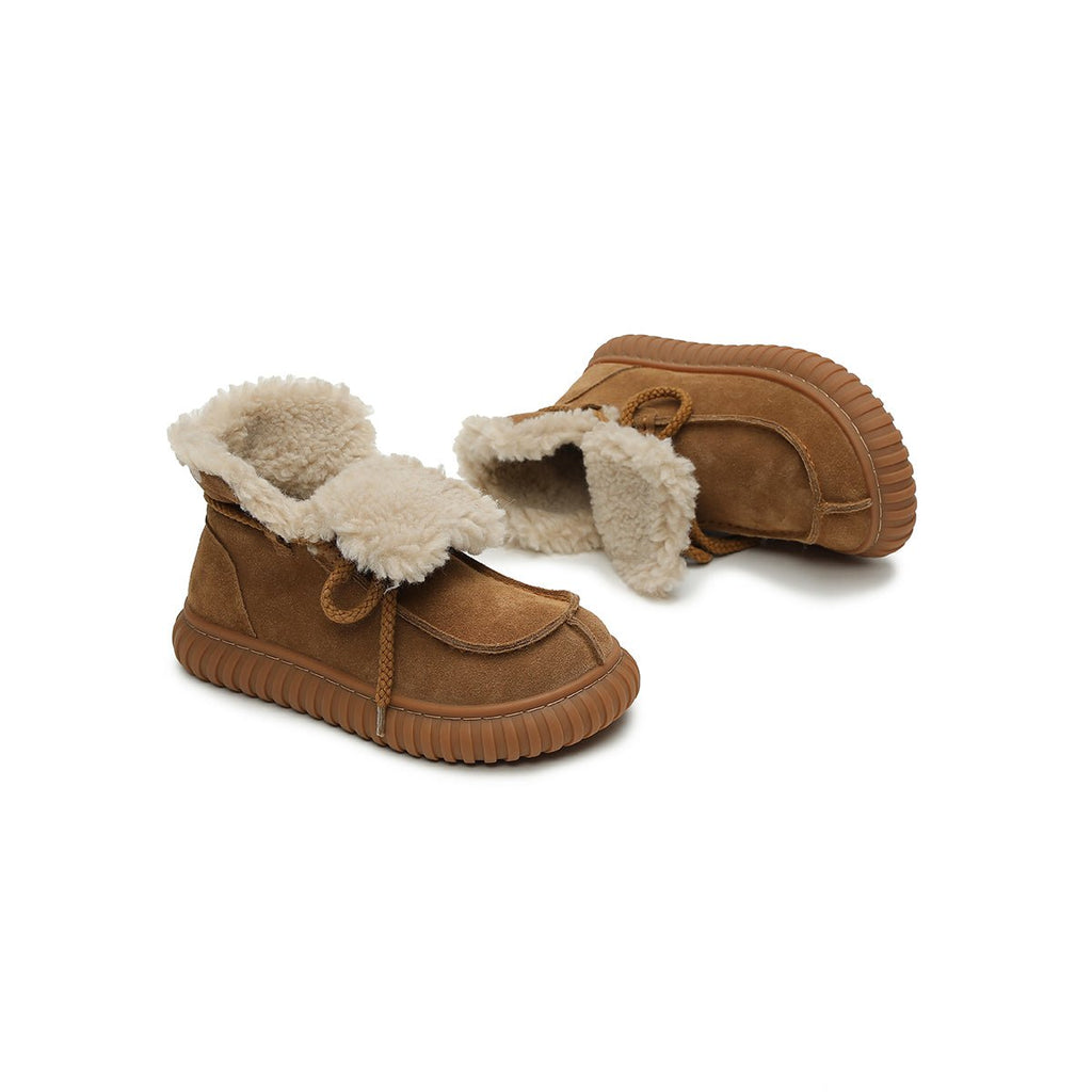 Women's Suede Shearling Winter Boots-4