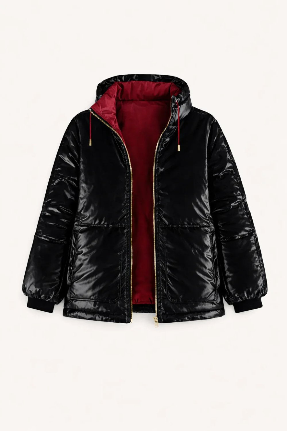 Women's Wool Puff Jacket - Black - Natural, Non-Toxic & Insulated with 100% Wool - Mio NEGOZIO 🌹💐ZUBEKZUBEK