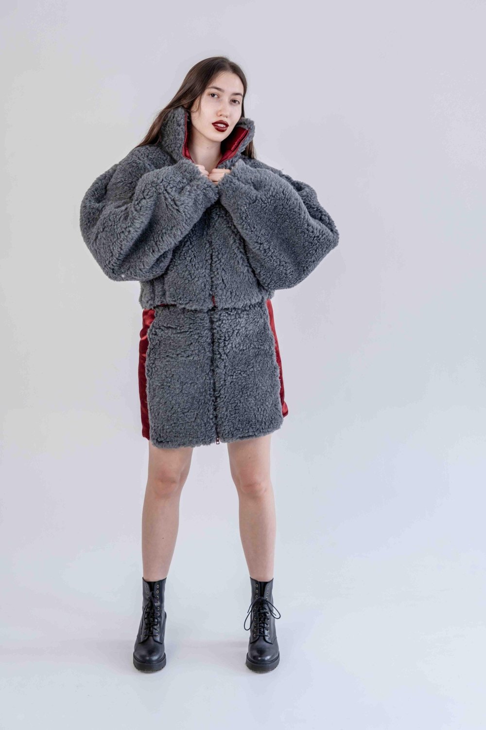 Woolen Women's Short Jacket - Dark Grey - Mio NEGOZIO 🌹💐MellowConceptStoreMellowConceptStore